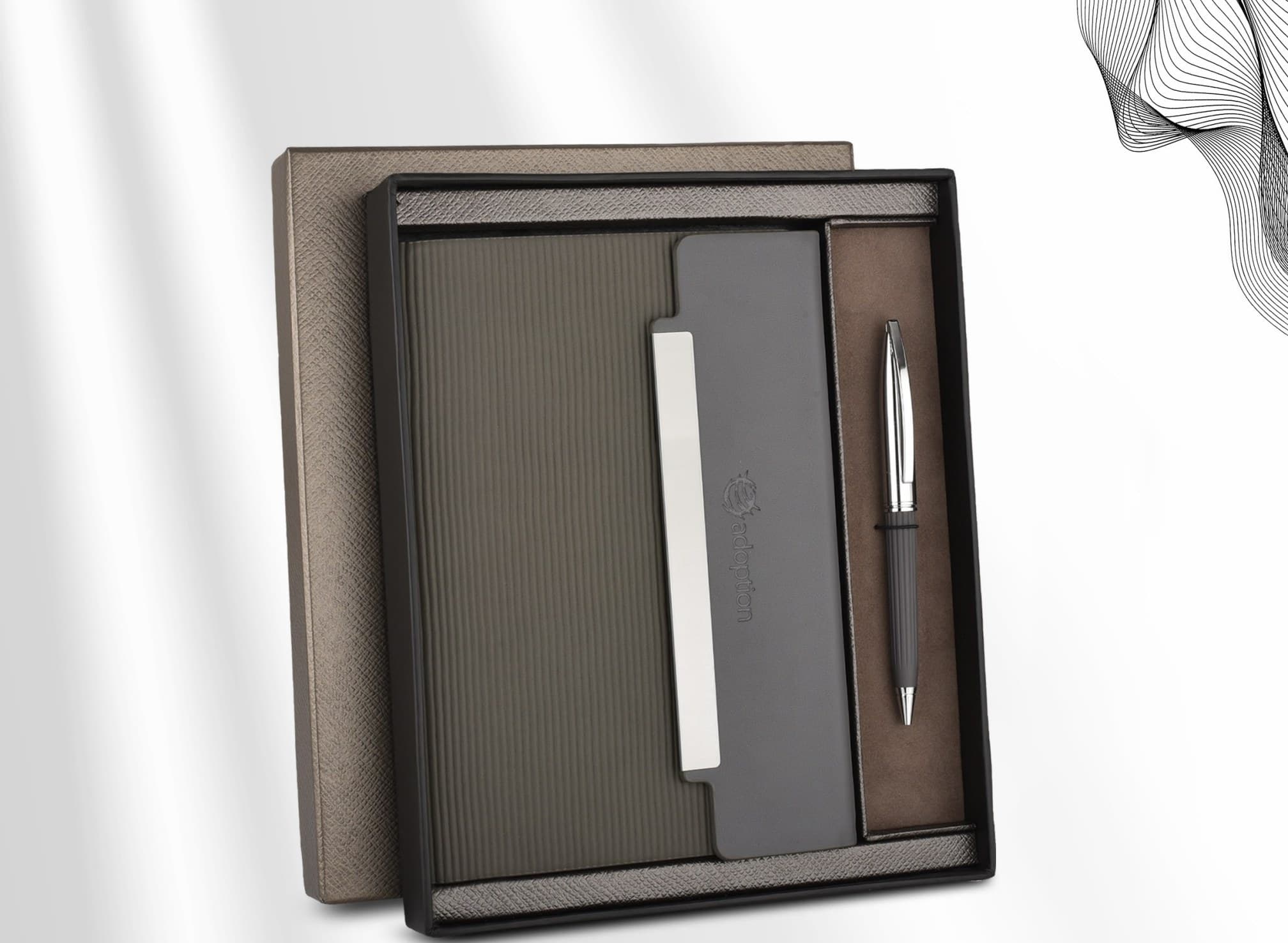 Ribbed Notebook & Pen Set