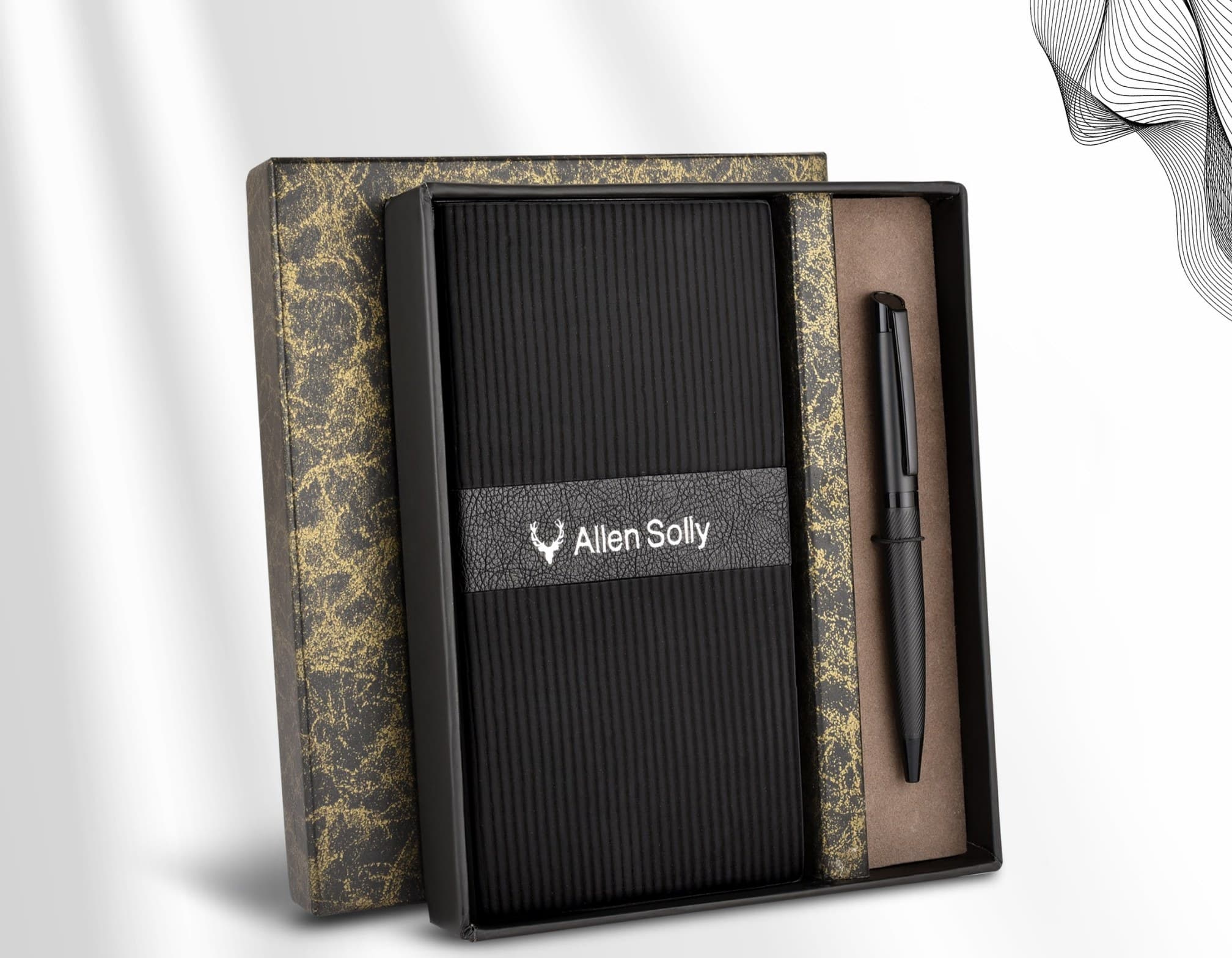 Ribbed A6 Notebook & Pen Set