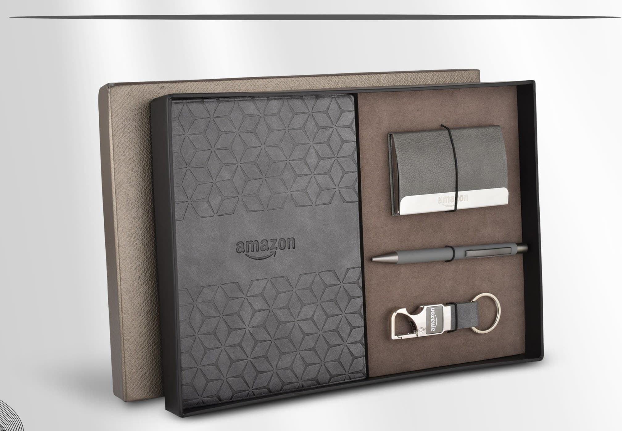 Geometric-Embossed Notebook Gift Set of Four