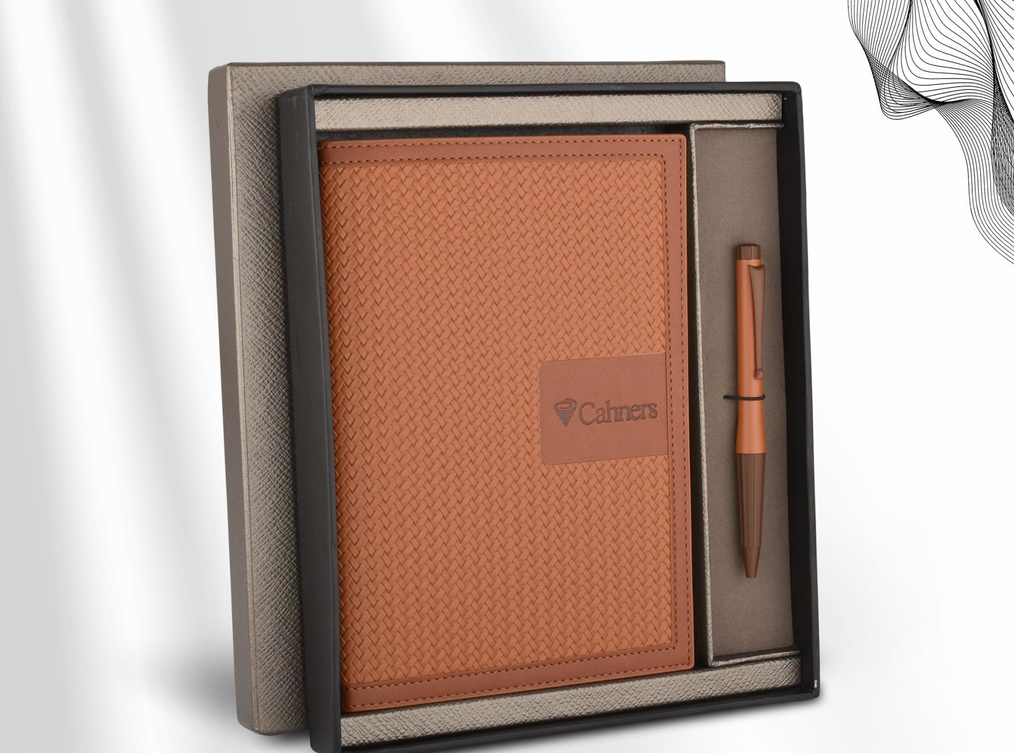 Woven-Texture Notebook & Pen Set