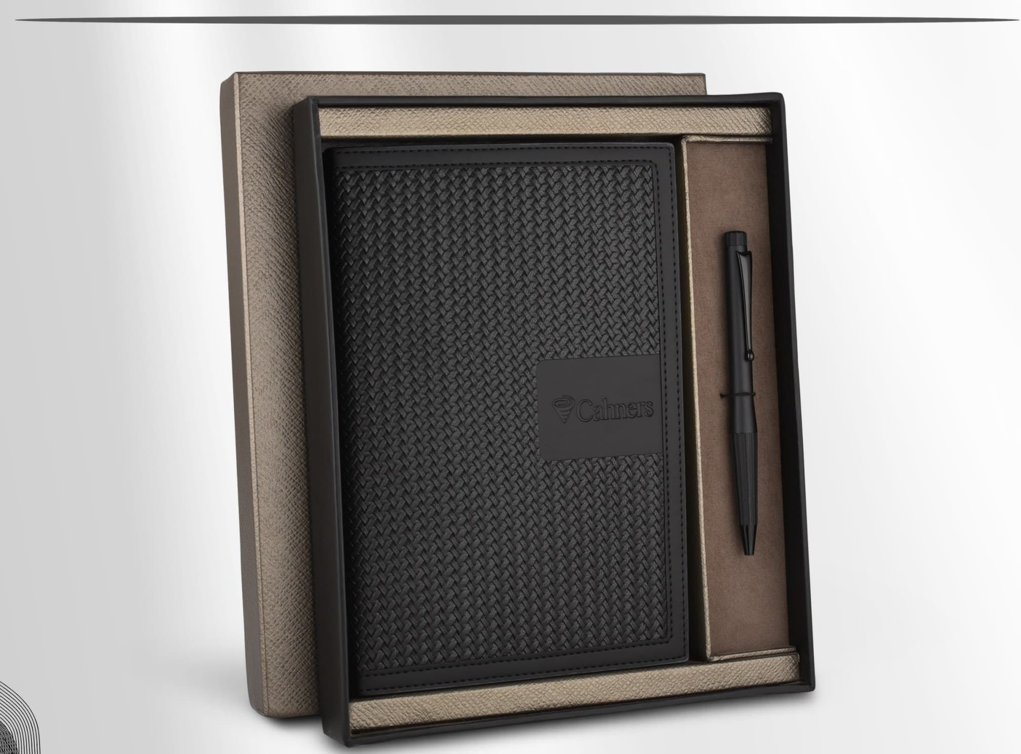 Woven-Texture Notebook & Pen Set