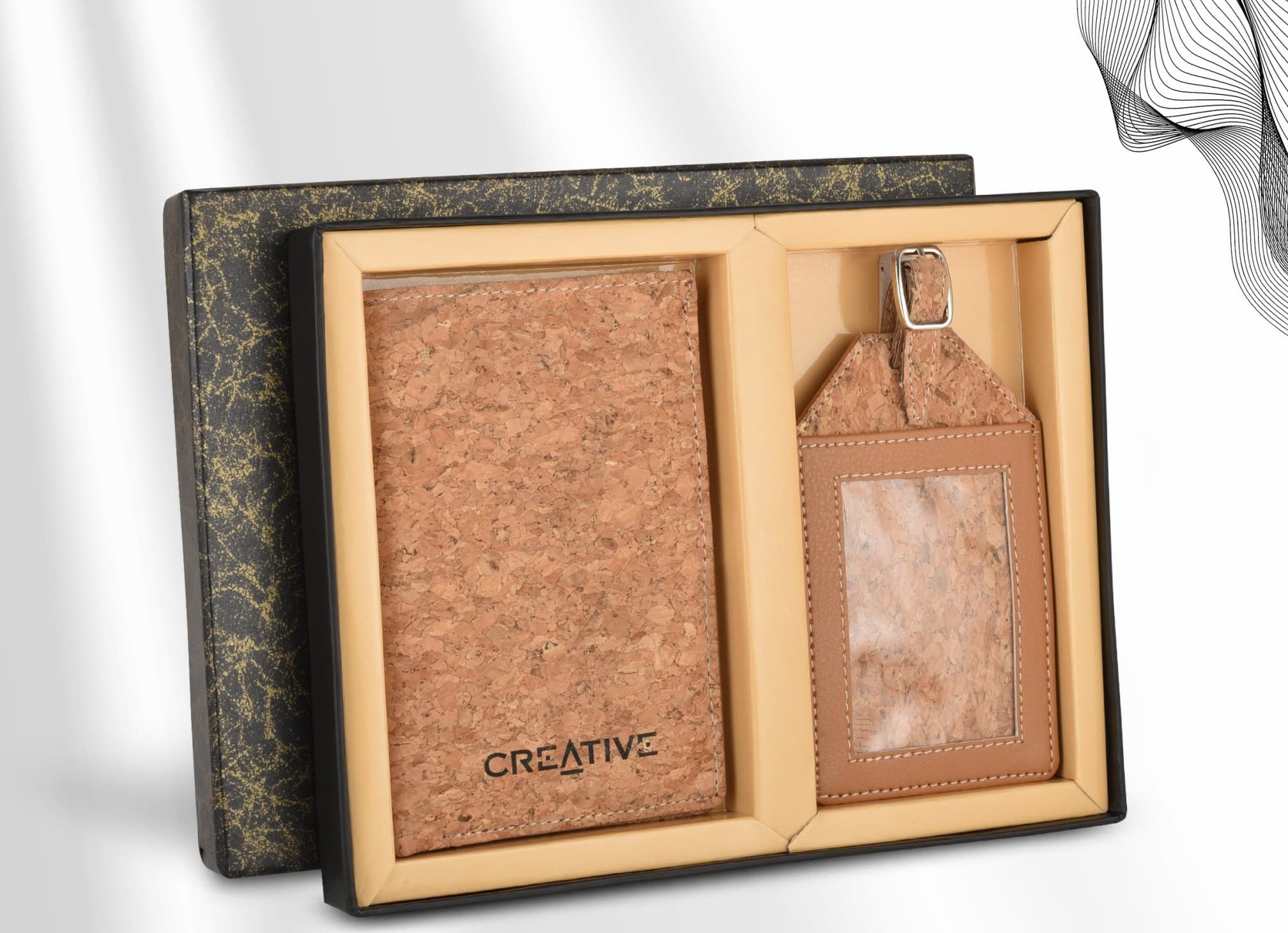 Cork Passport Holder & Luggage Tag Set