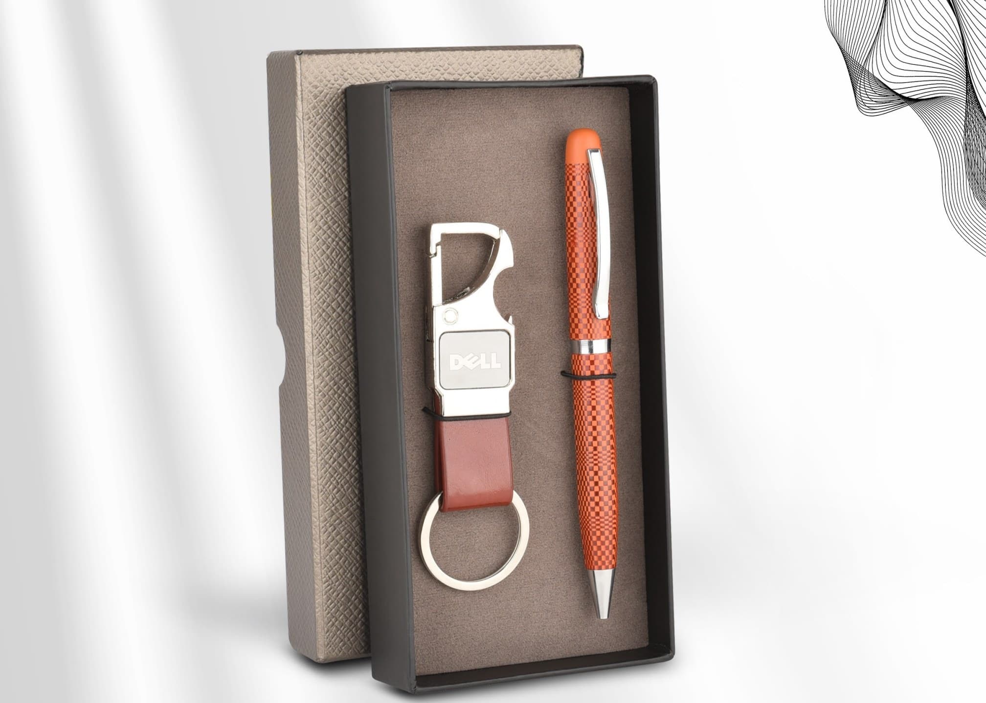 Textured Pen & Keychain Set