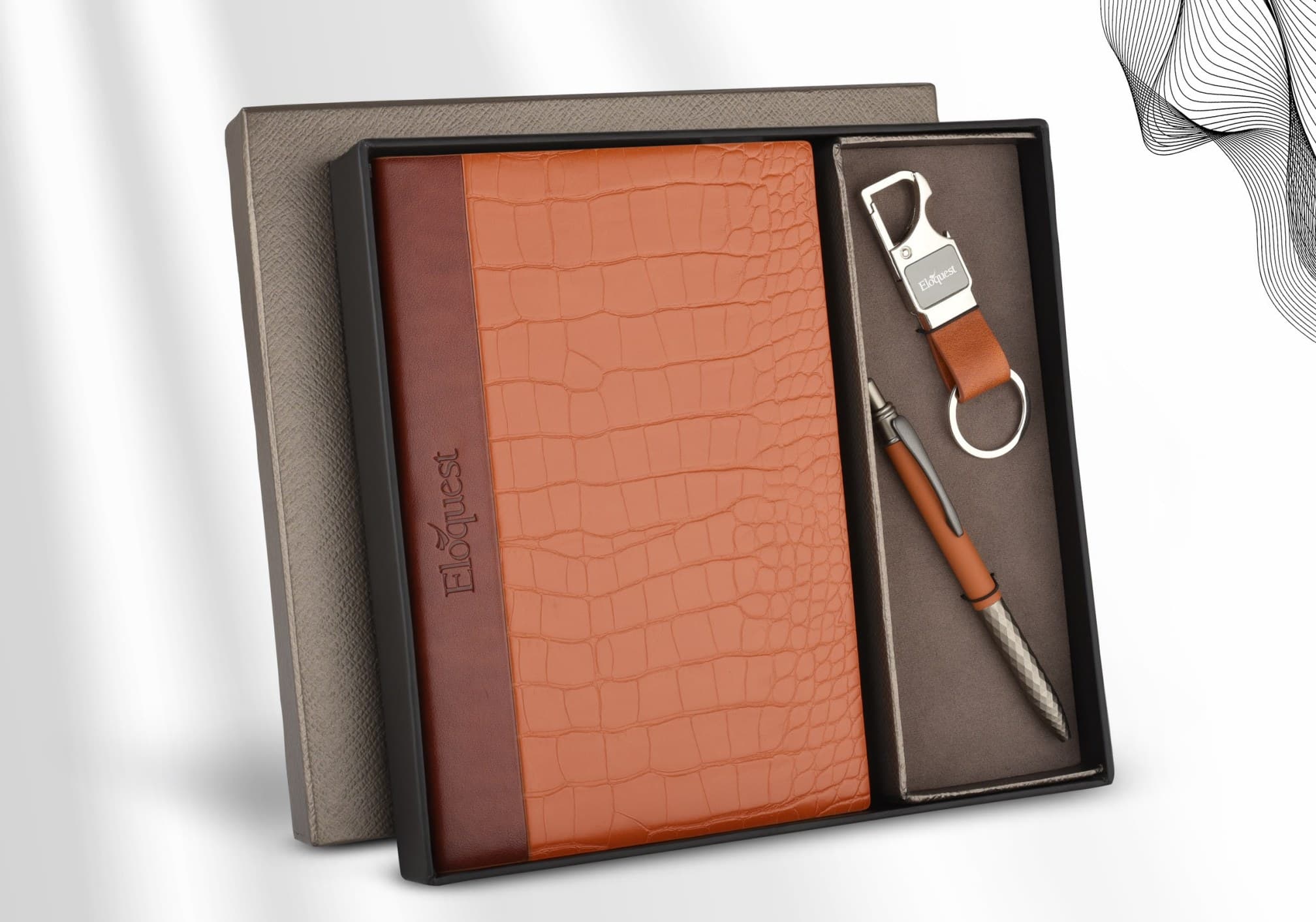 Croc-Grain Notebook Gift Set of Three