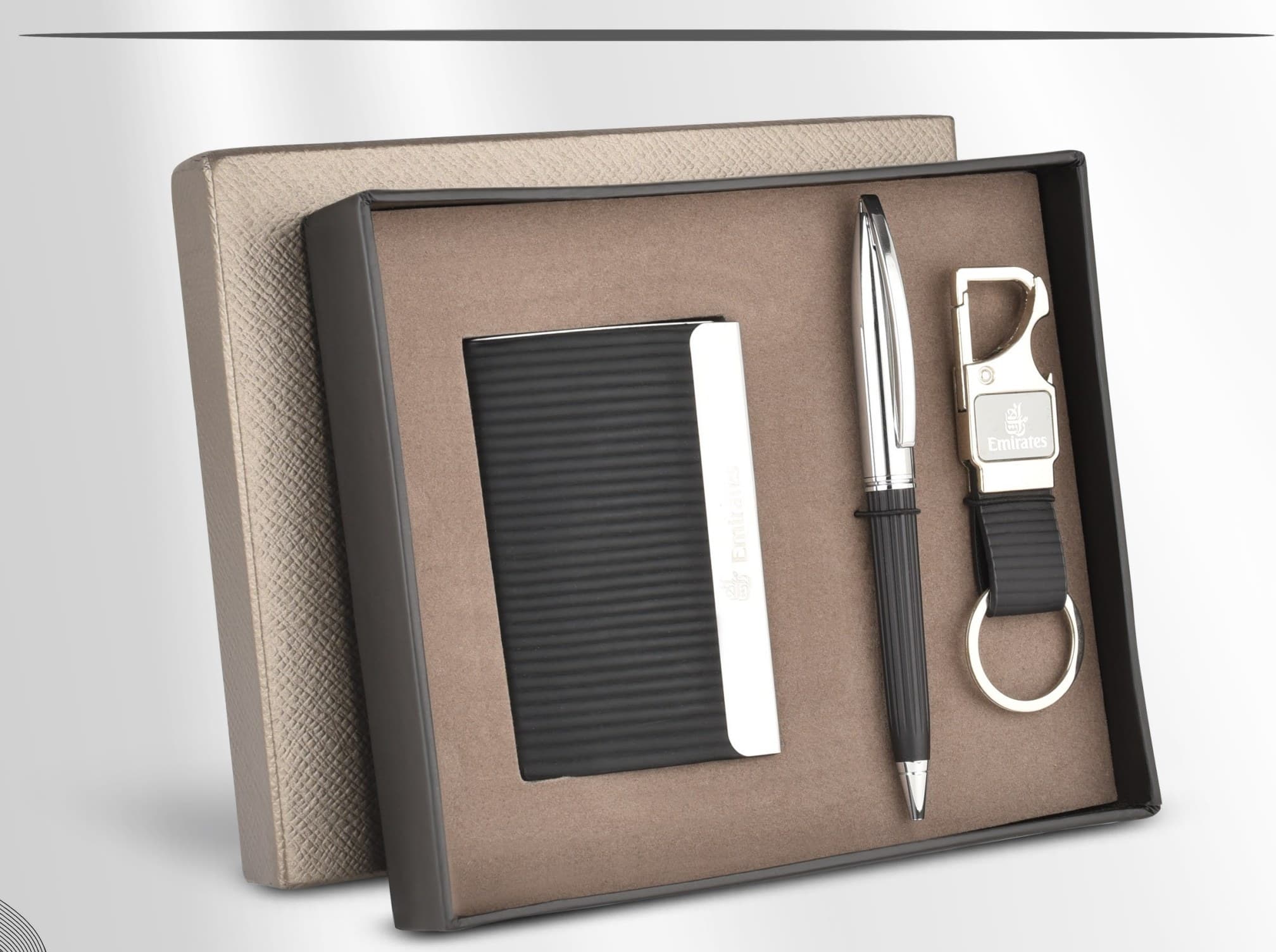Ribbed Card Holder Gift Set of Three