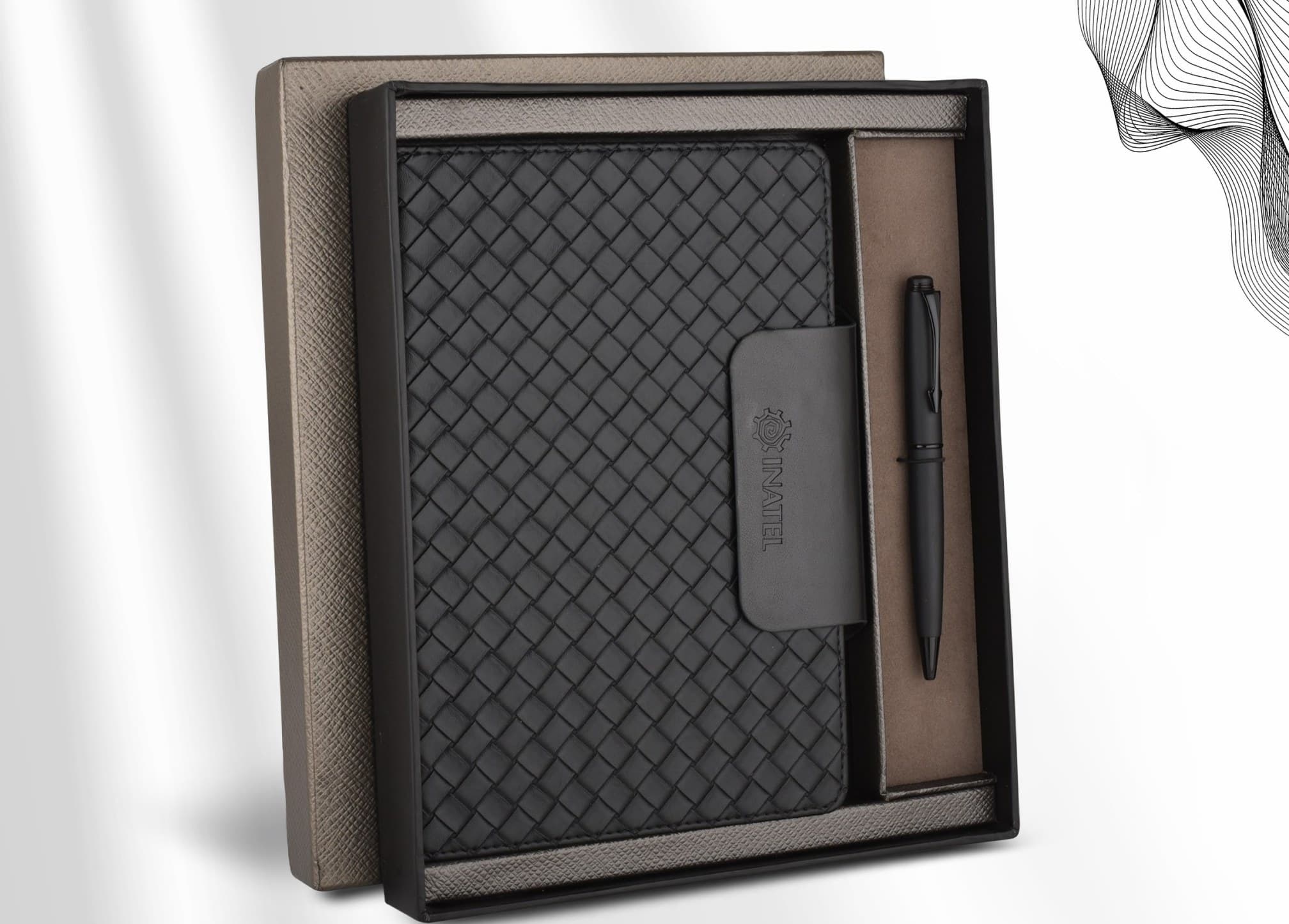 Basketweave Notebook & Pen Set