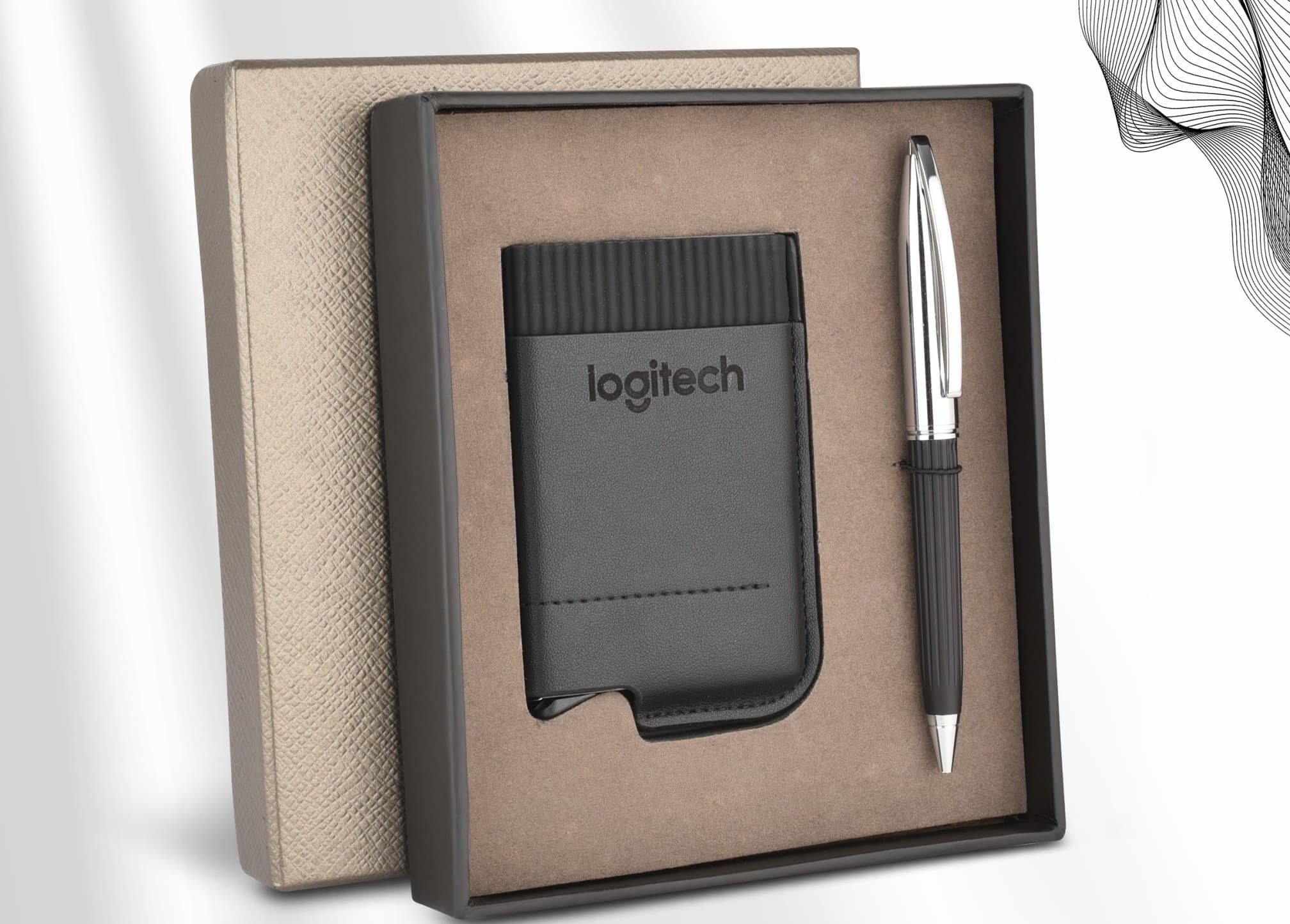 Ribbed Card Sleeve & Pen Set