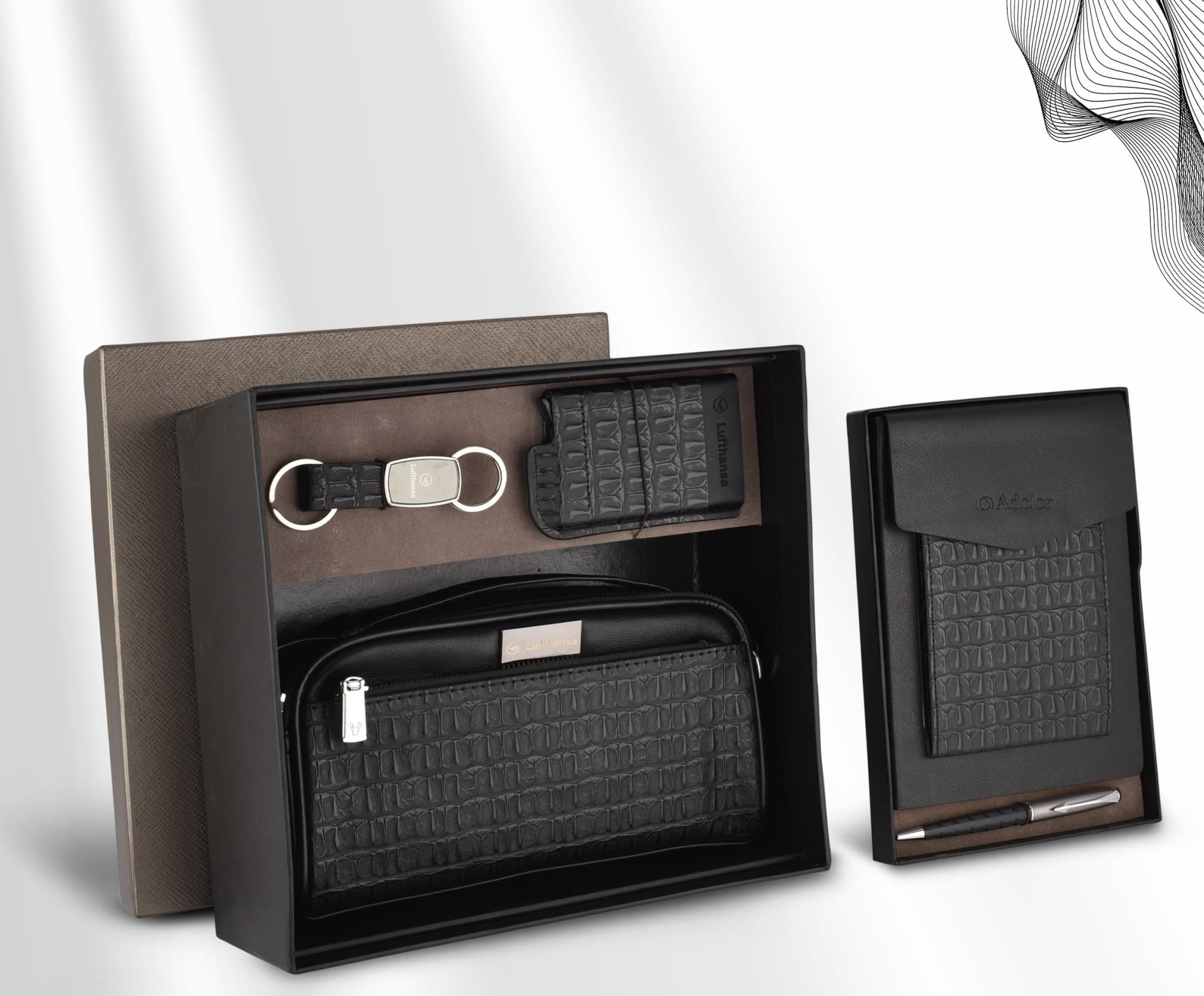 Croc-Grain Pouch & Notebook Gift Set