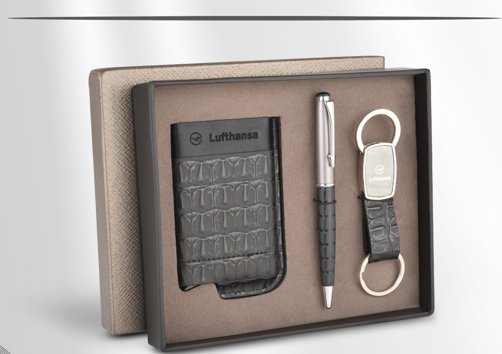 Croc-Grain Card Sleeve Gift Set of Three