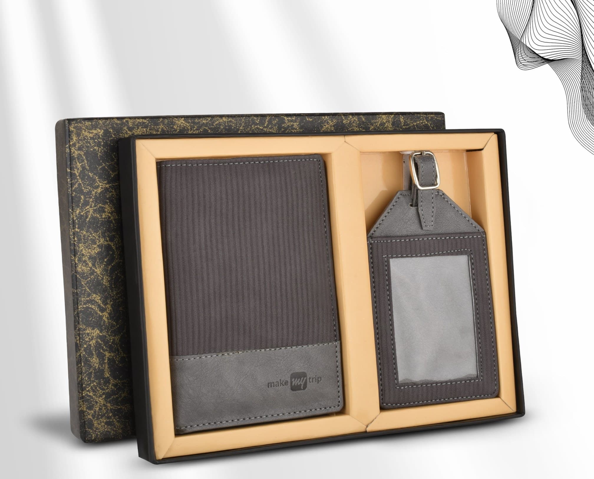 Ribbed Passport Holder & Luggage Tag Set