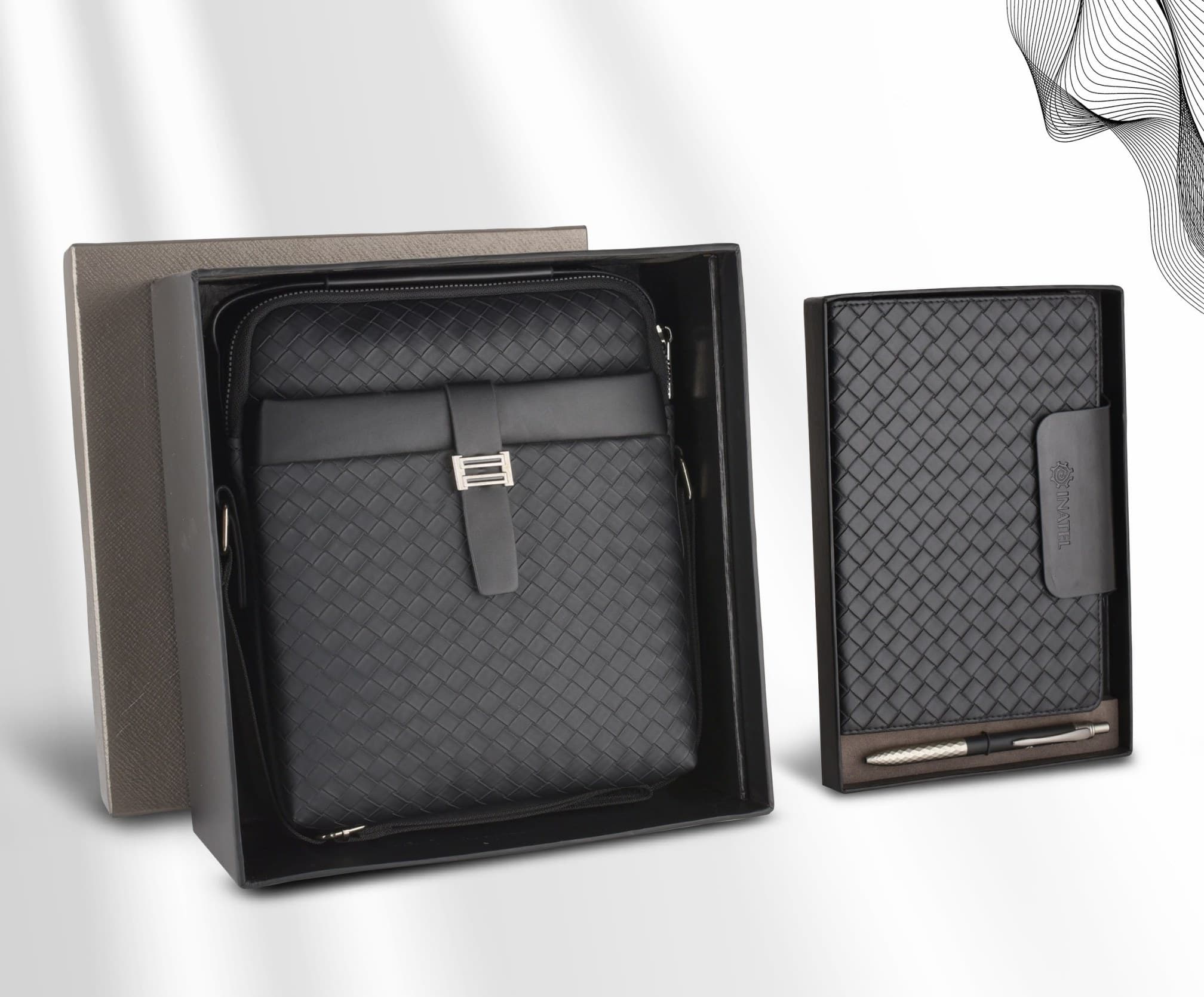 Woven Sling Bag & Notebook Set