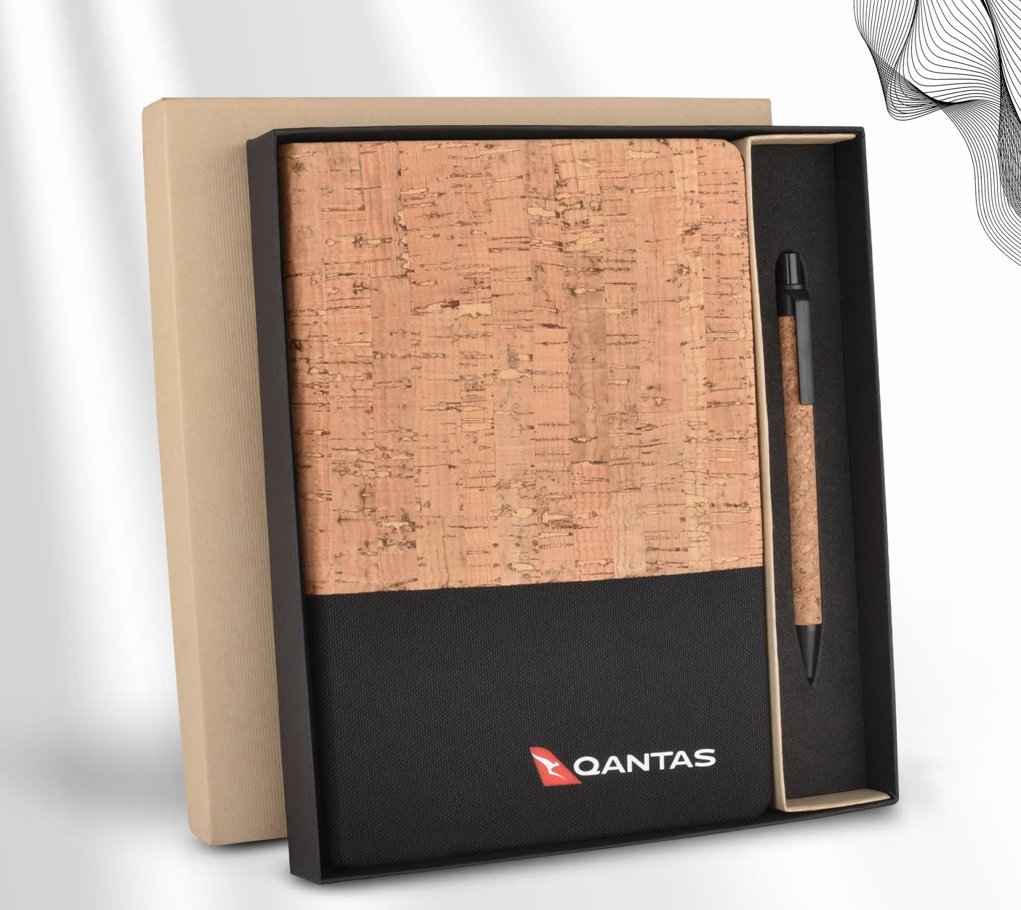 Cork Two-Tone Notebook & Pen Set