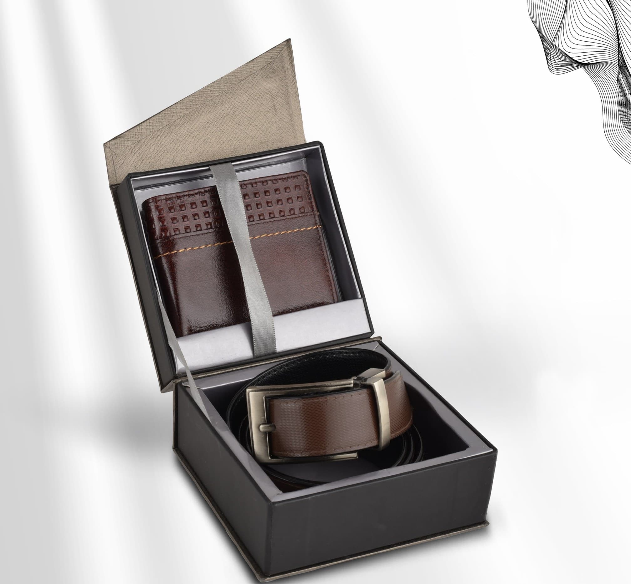 Herringbone Wallet & Belt Set