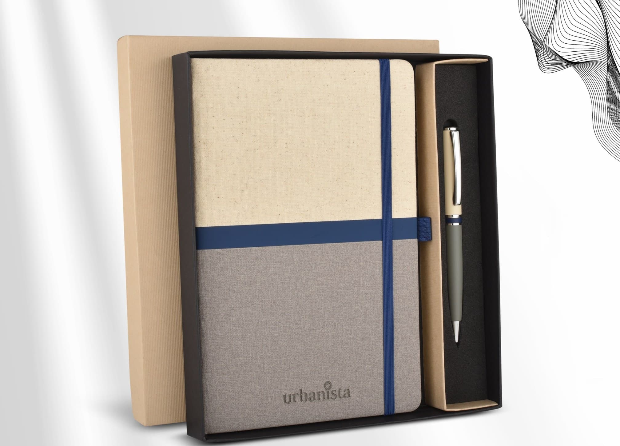 Canvas-Bound Notebook & Pen Set