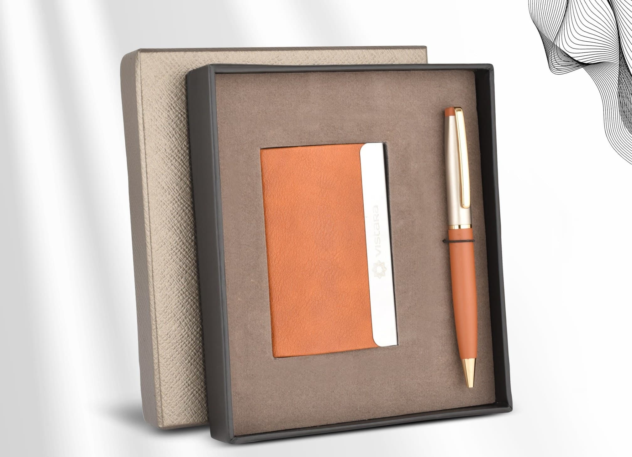 Leatherette Card Sleeve & Pen Set